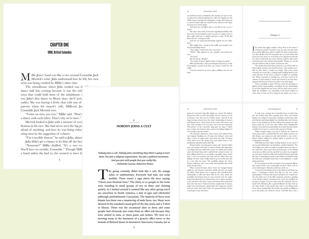 book page formatting examples